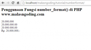 Pengertian Dan Kegunaan Fungsi number format Di PHP