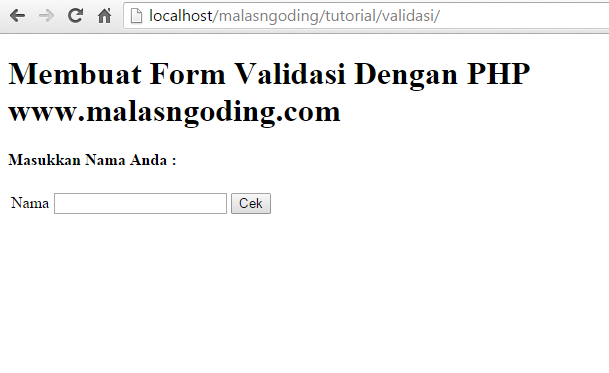 cara membuat form validasi dengan php