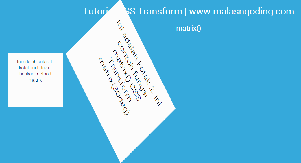 css3 transform funcrtion matrix