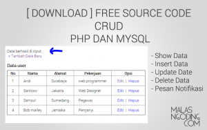 free download source code crud php dan mysql