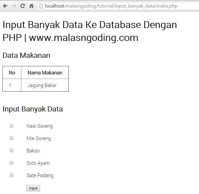 Input Banyak Data Sekaligus Ke Database Dengan PHP