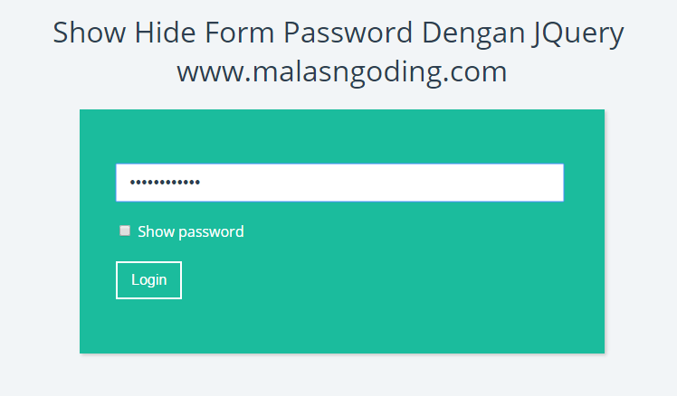 show hide form password dengan jquery