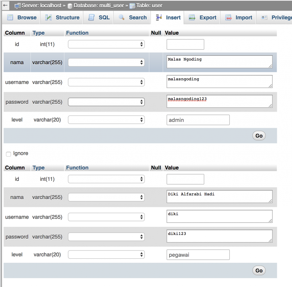 Membuat Login Multi User Level Dengan PHP dan MySQLi - Malas Ngoding