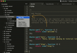 tutorial laravel membuat controller laravel