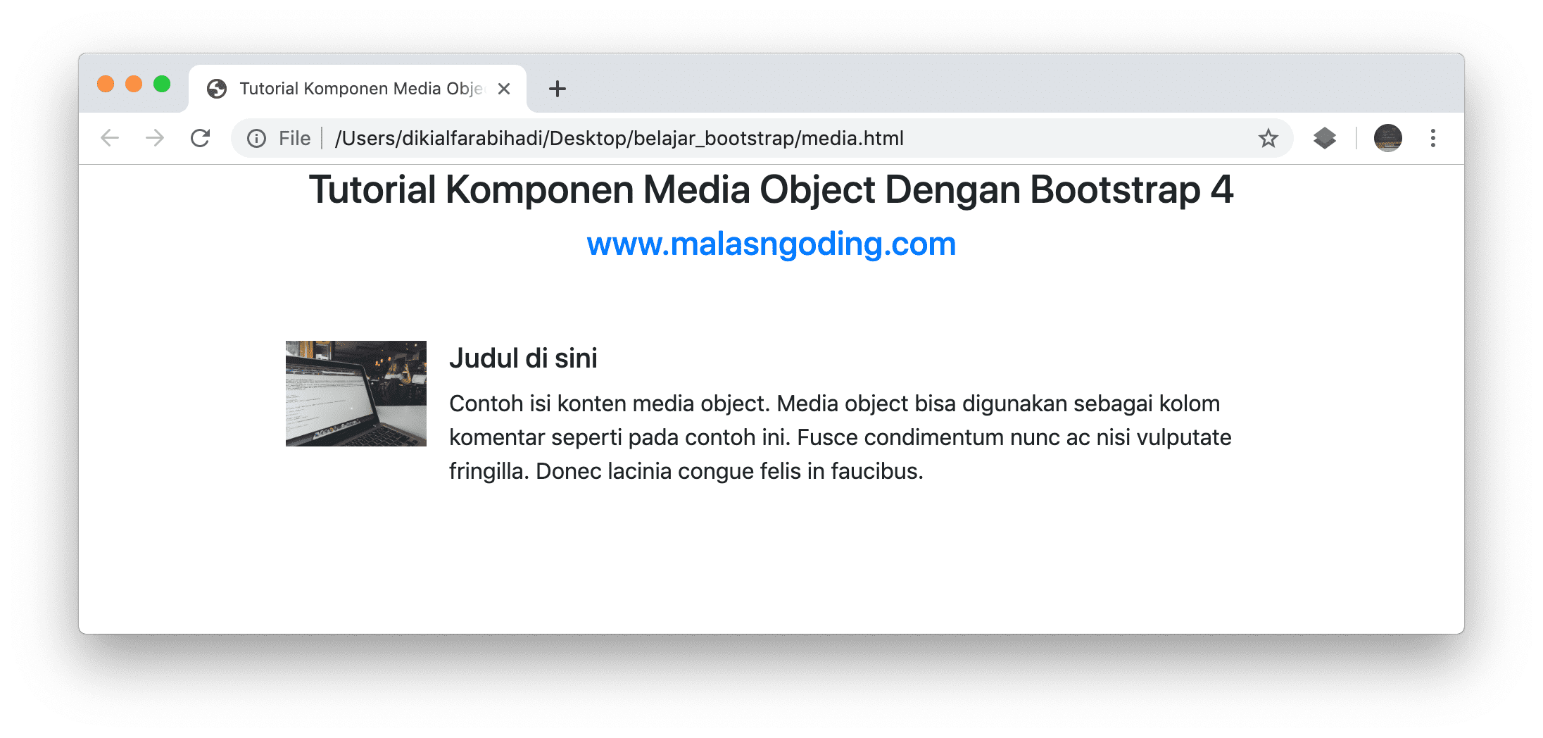Media Object Bootstrap 4