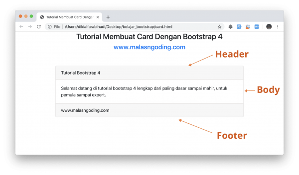 Tutorial Bootstrap 4 #16 : Card Bootstrap 4 - Malas Ngoding