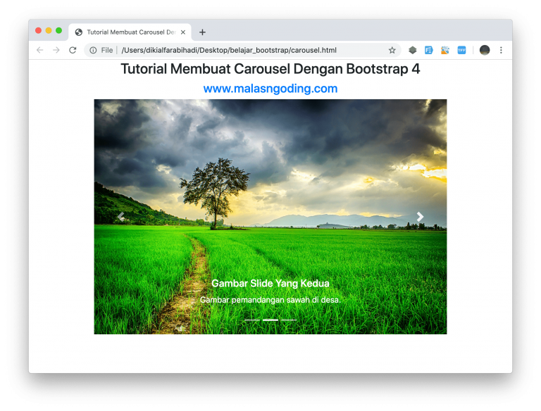 Tutorial Bootstrap 4 #17 : Carousel Bootstrap 4 - Malas Ngoding