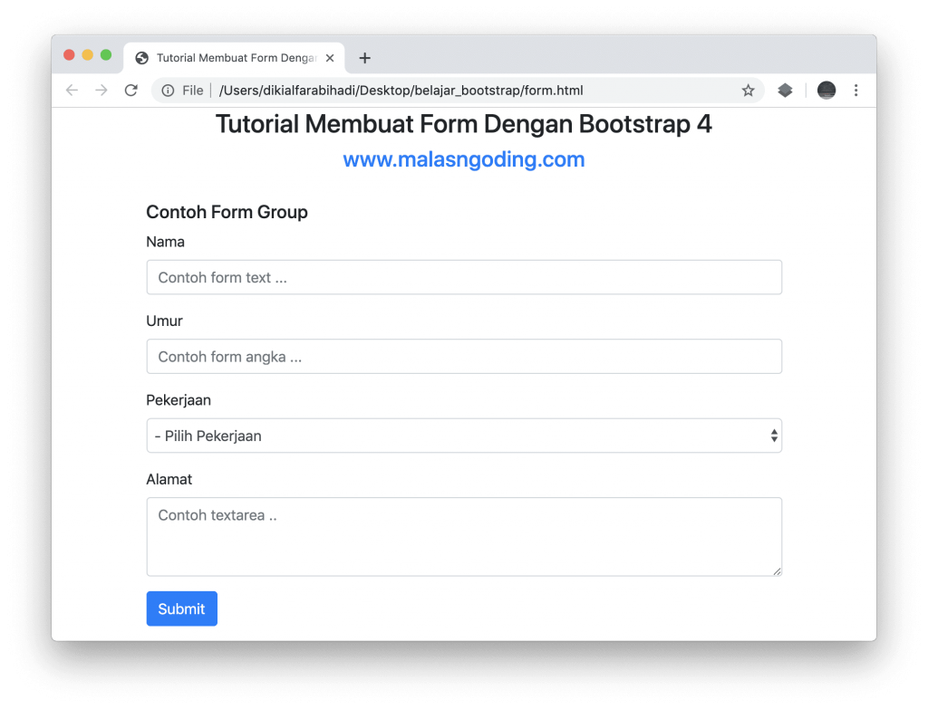 Bootstrap 4 #20 : Form Bootstrap 4 - Malas Ngoding