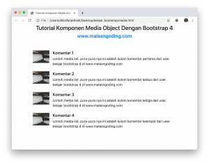 Tutorial Bootstrap 4 #24 : Media Object Bootstrap 4 - Malas Ngoding