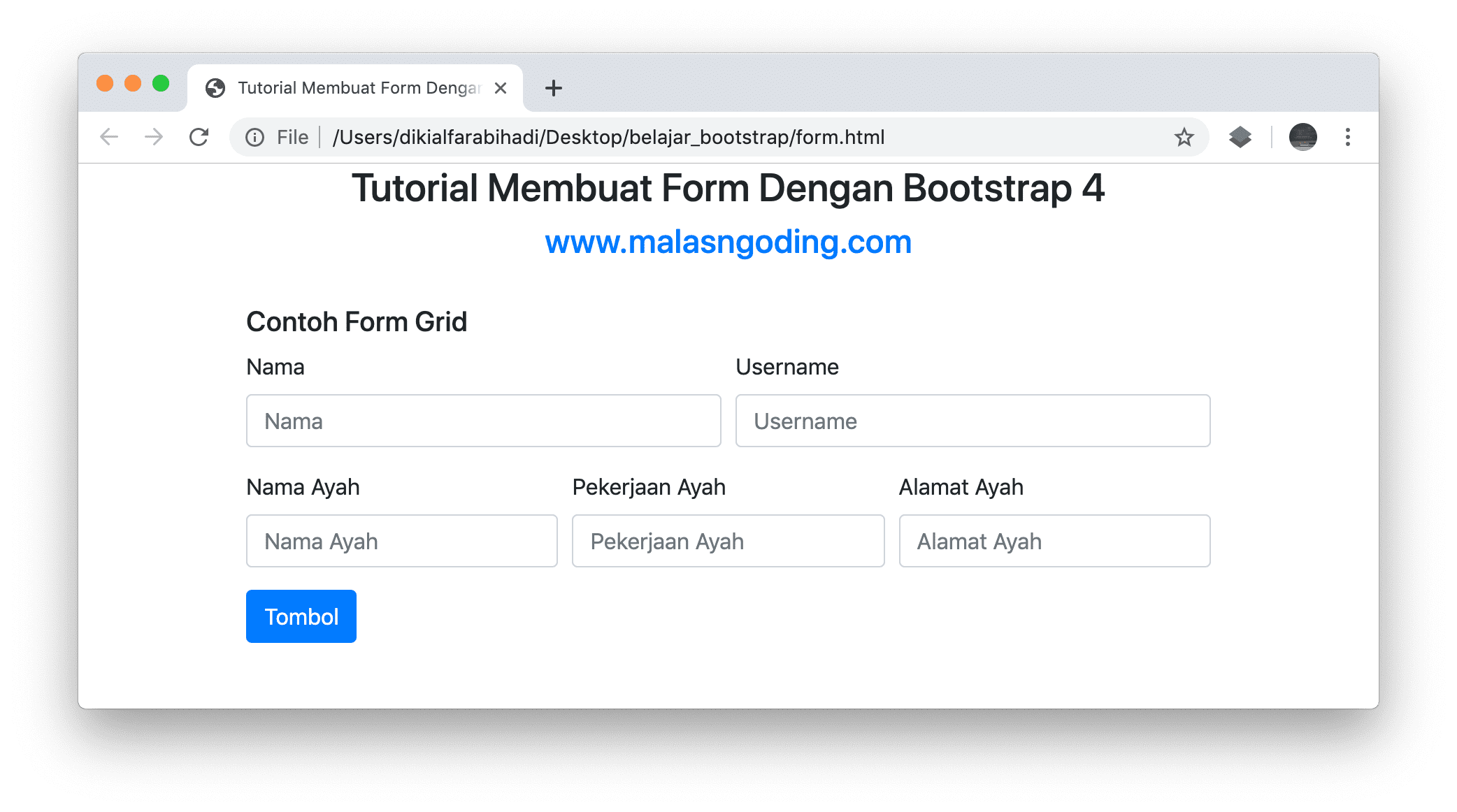 form grid bootstrap