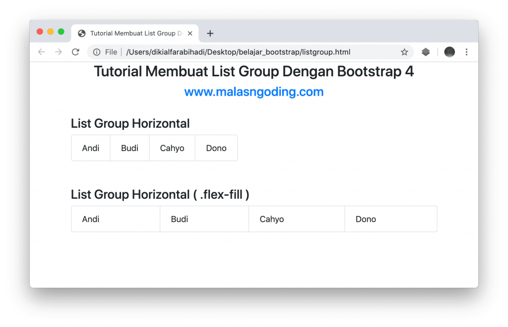Tutorial Bootstrap 4 #23 : List Group Bootstrap 4 - Malas Ngoding