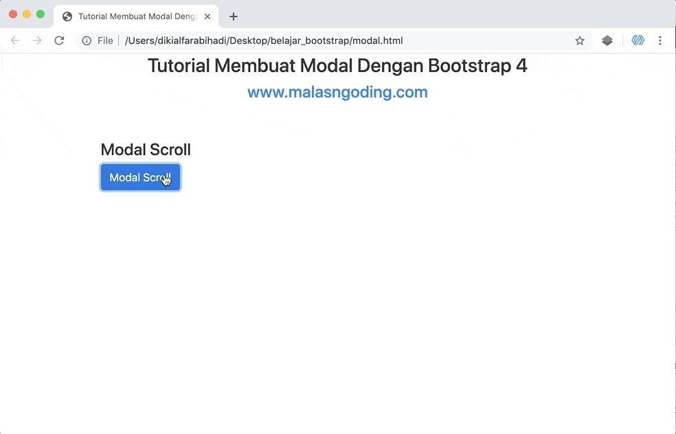 modal scrollable bootstrap 4