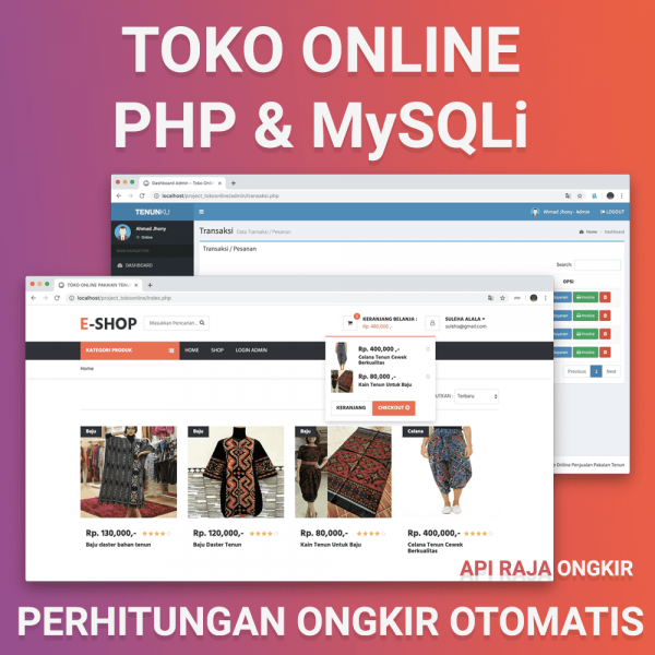 toko online php mysqli raja ongkir