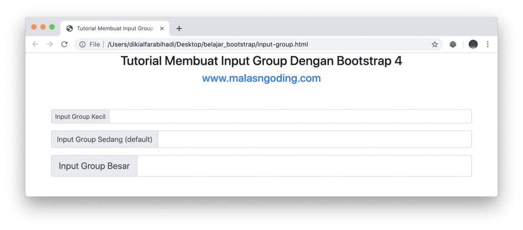 Tutorial Bootstrap 4 #21 : Input Group Bootstrap 4 - Malas Ngoding