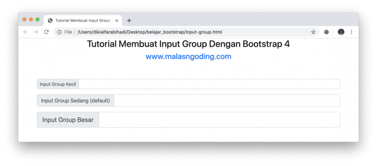 Tutorial Bootstrap 4 #21 : Input Group Bootstrap 4 - Malas Ngoding