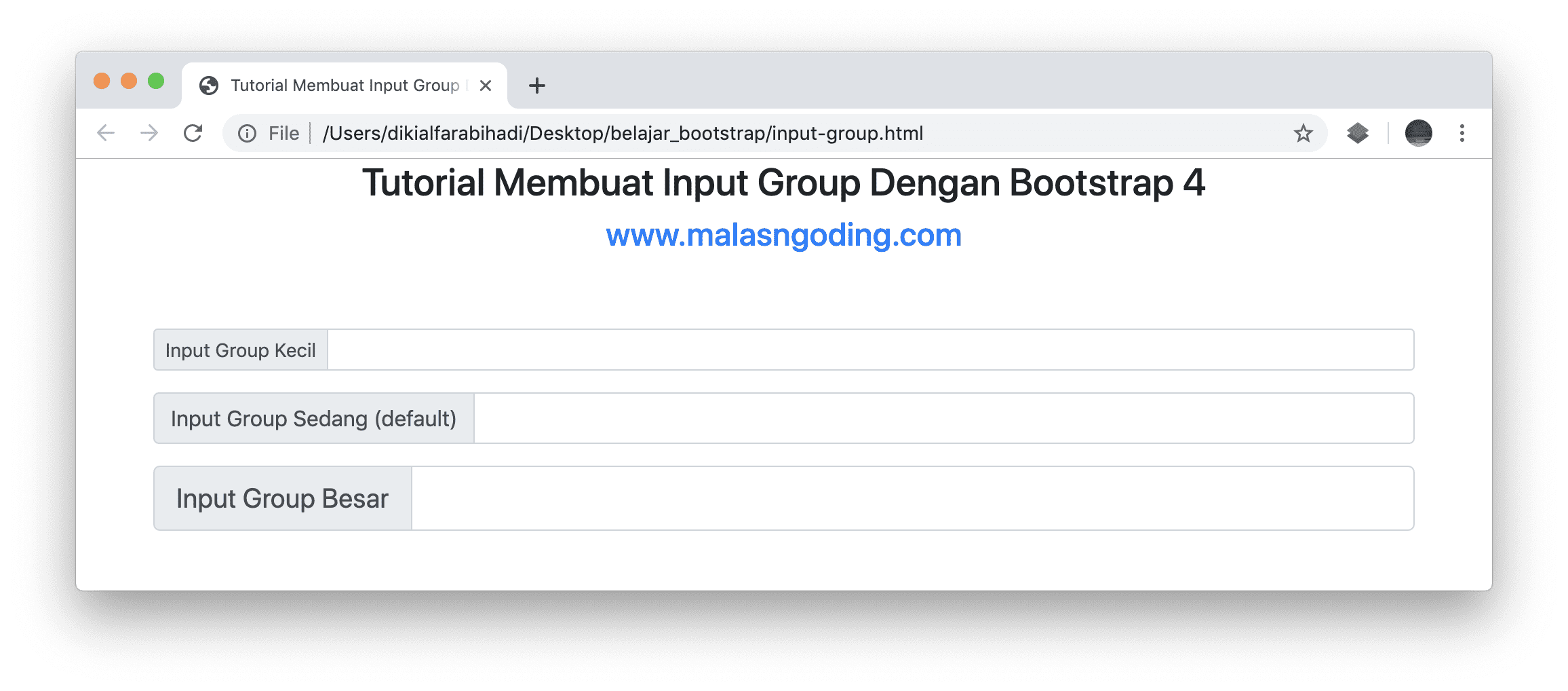 ukuran input group bootstrap 4