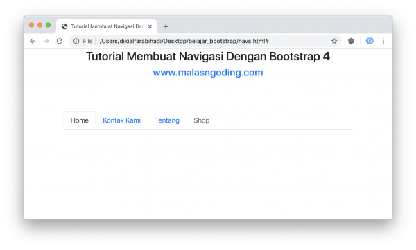 Tutorial Bootstrap 4 #26 : Navs Bootstrap 4 - Malas Ngoding