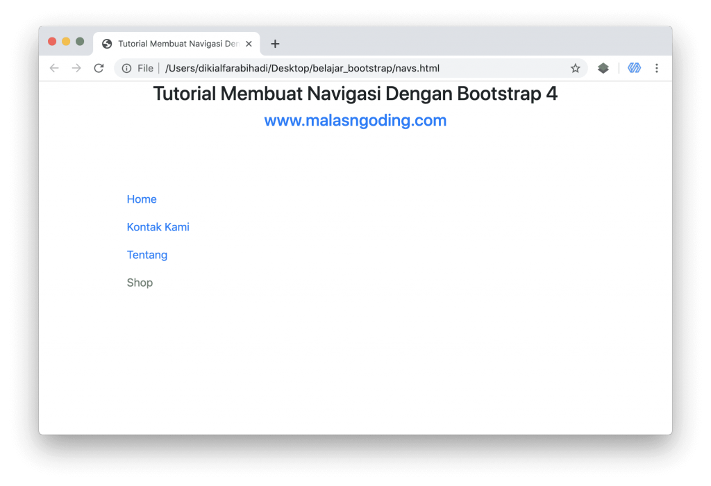 Tutorial Bootstrap 4 #26 : Navs Bootstrap 4 - Malas Ngoding
