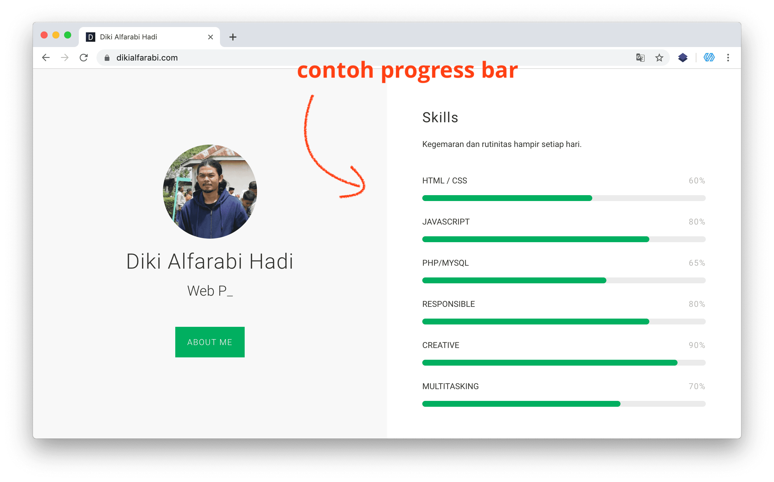 contoh progress bar