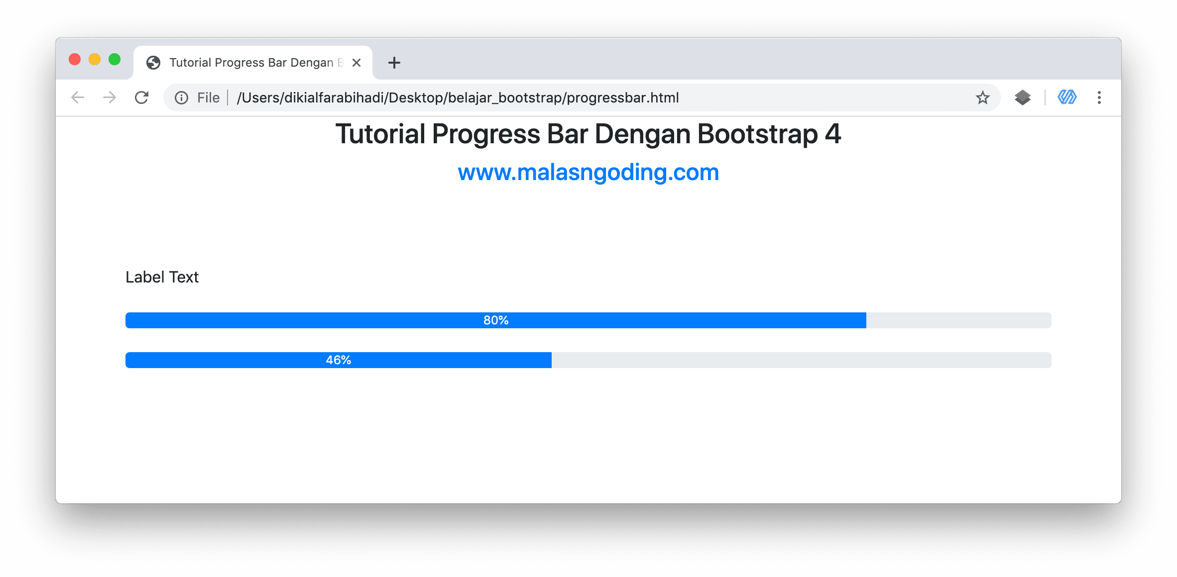 text progress bar