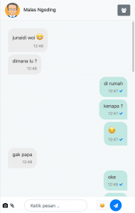 tampilan responsive aplikasi chat