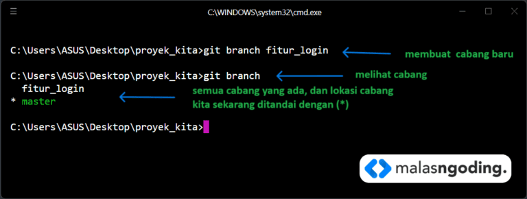Tutorial Git #7 : Membuat Cabang atau Branch Pada Git